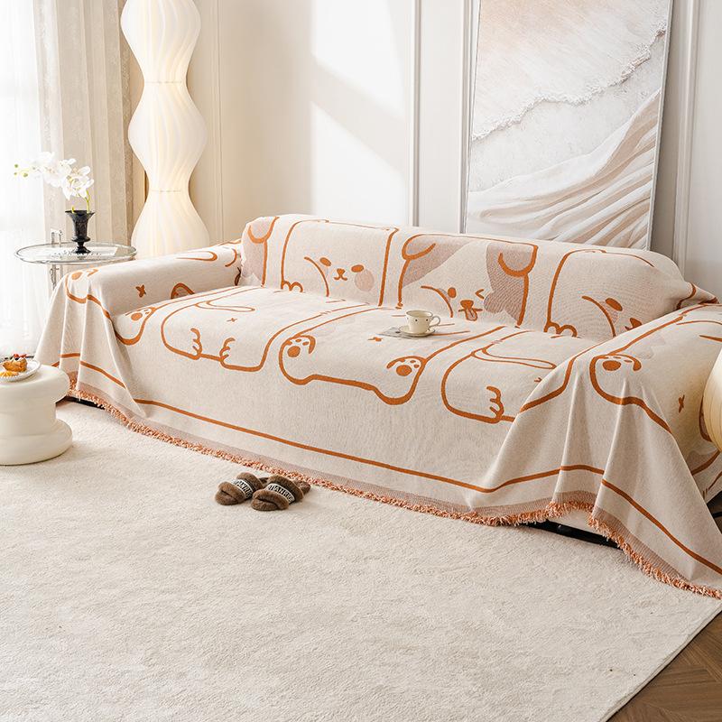 Nordic Simple Chenille Sofa Cushion Full Cover Cloth Towel Four Seasons Universal Non-Slip Sofa Cover Anti-Cat Scratch Cloth Blanket