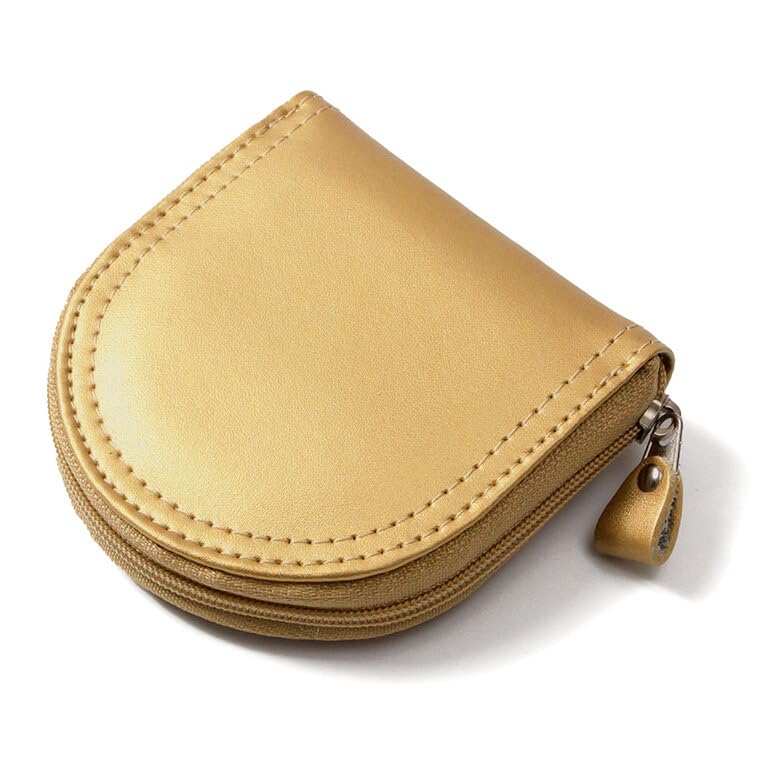 

Women s Horseshoe Zipper Coin Purse, Leather, Cowhide, Gold, bp-3014
