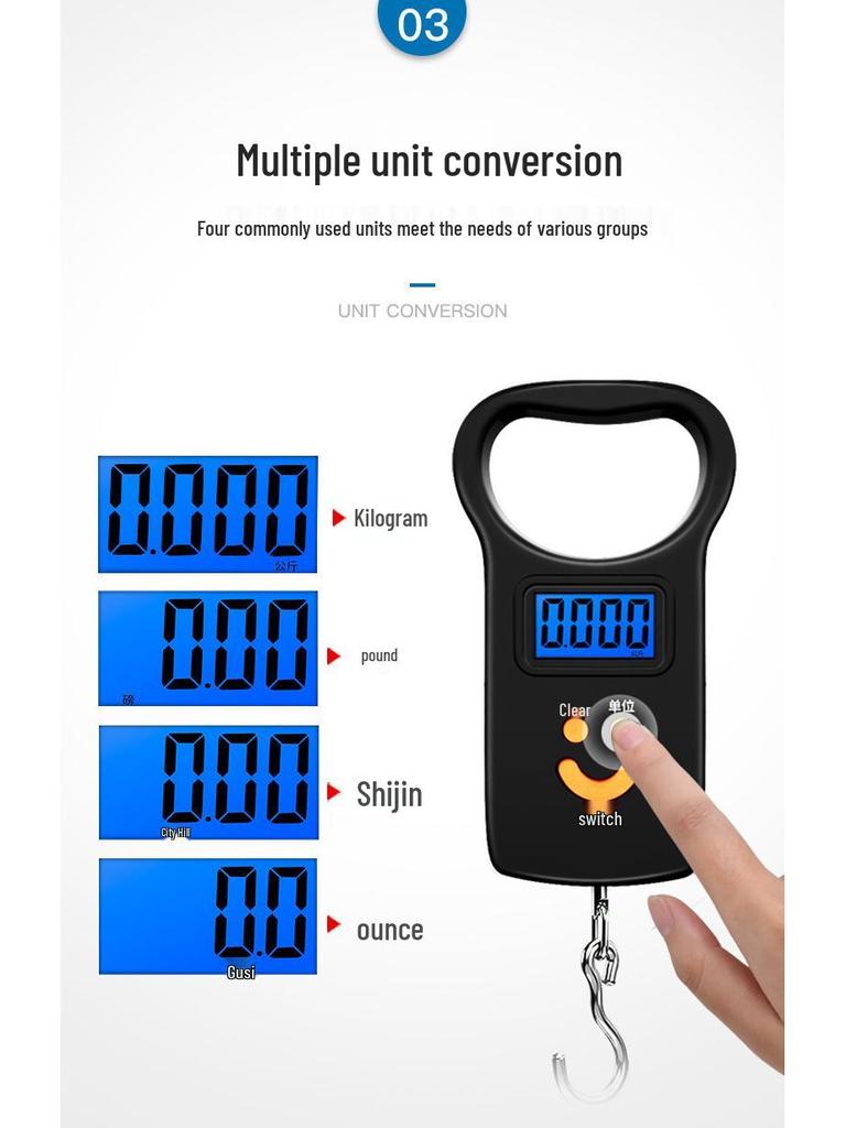 High-Precision Rechargeable 50kg Portable Handheld Electronic Scale