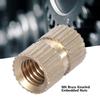 10pcs M6 Brass Cylinder Knurled Round Molded in Insert Embedded Nuts (M6*10L*8.3MM)
