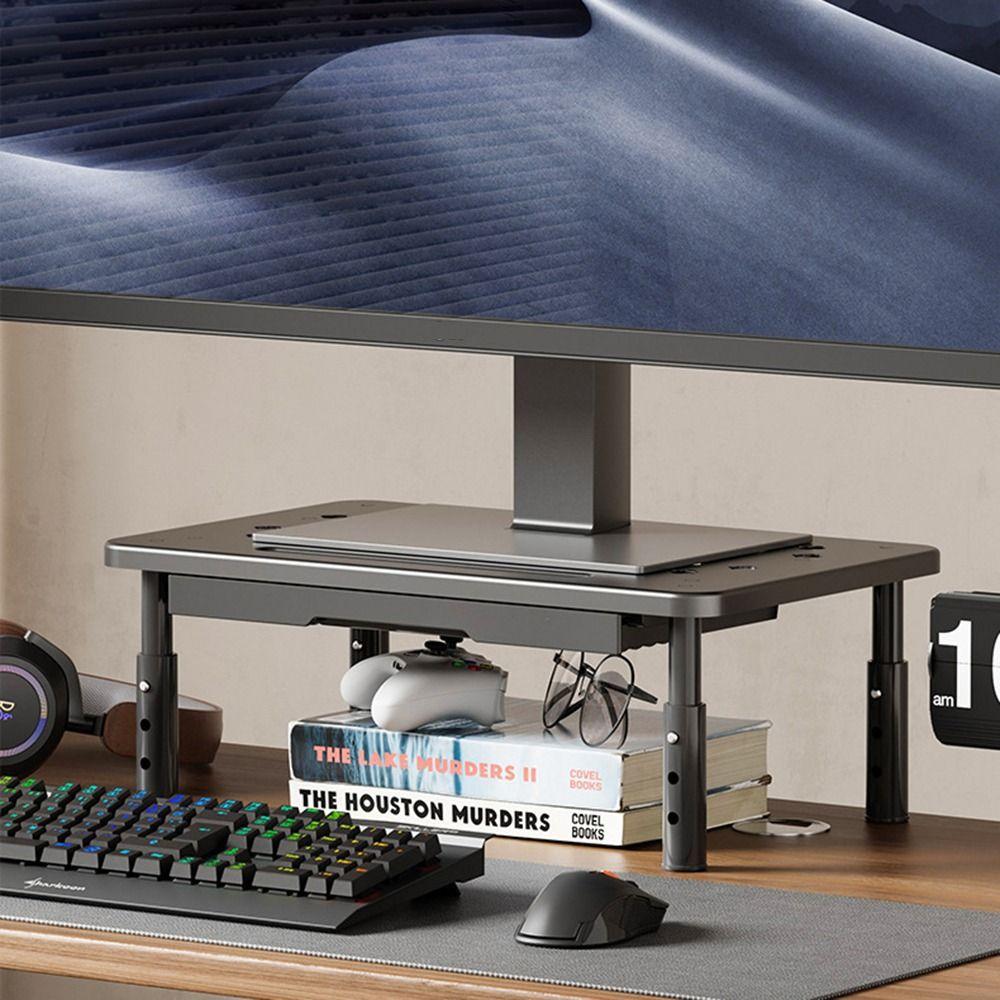 Steel Construction Computer Monitor Riser Airflow Vents Computer Monitor Holder Workplace