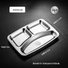 Chinese Style 304 Stainless Steel Compartmented Tray for Fast Food, Student, Adult, and Child Tableware
