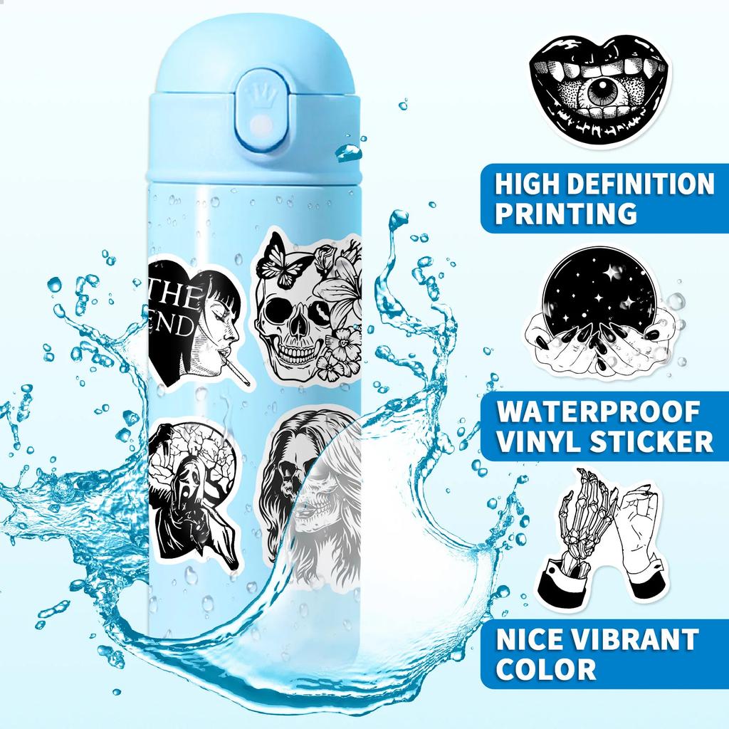 50PCS Gothic Stickers,Waterproof And Colorproof Stickers, Laptop, Water Bottle, Phone Case.Very Individual