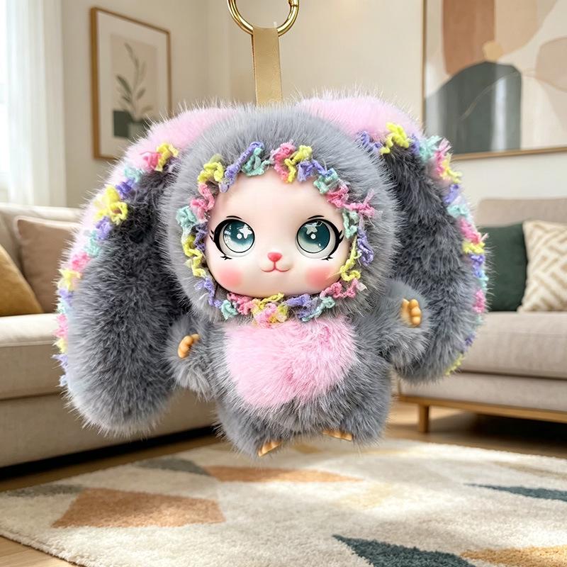 Trendy Cute Long-Eared Plush Doll Keychain