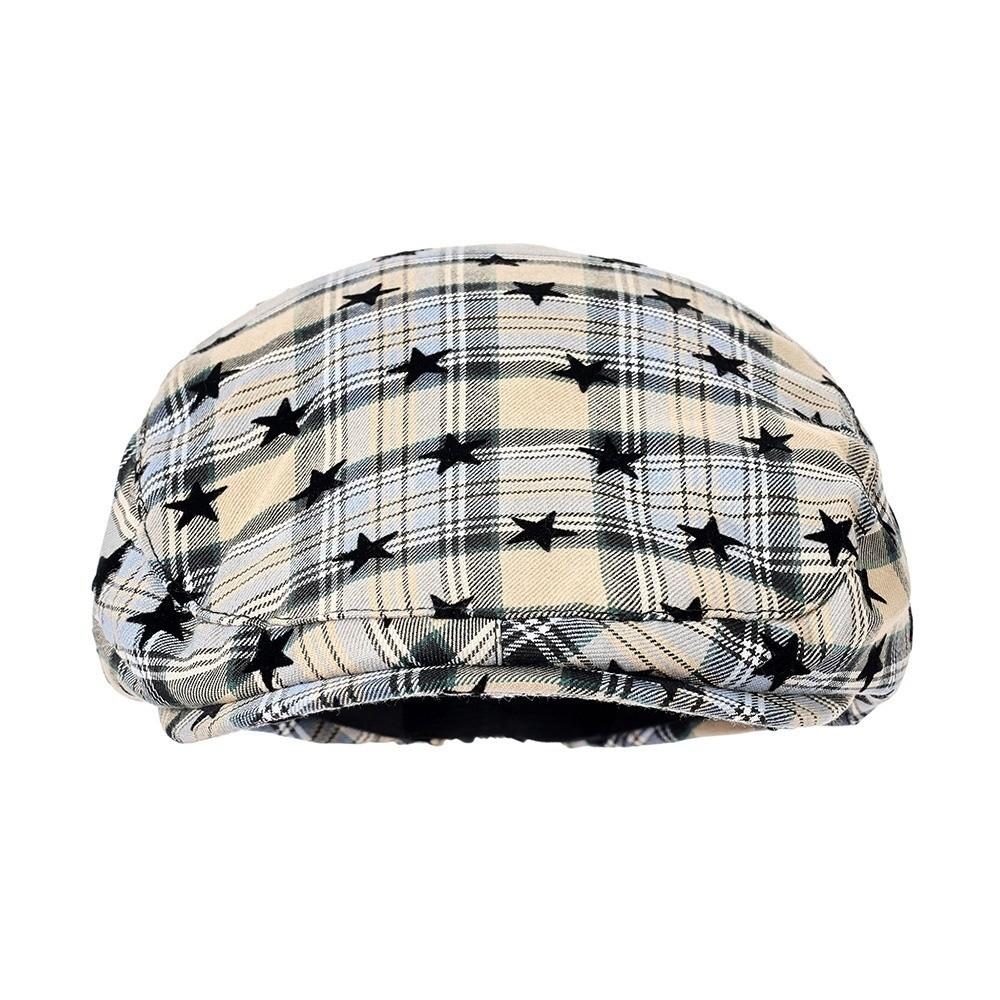 Y2k Plaid Women's Beret Vintage Painter Cap Trend Newsboy Cap  Streetwear