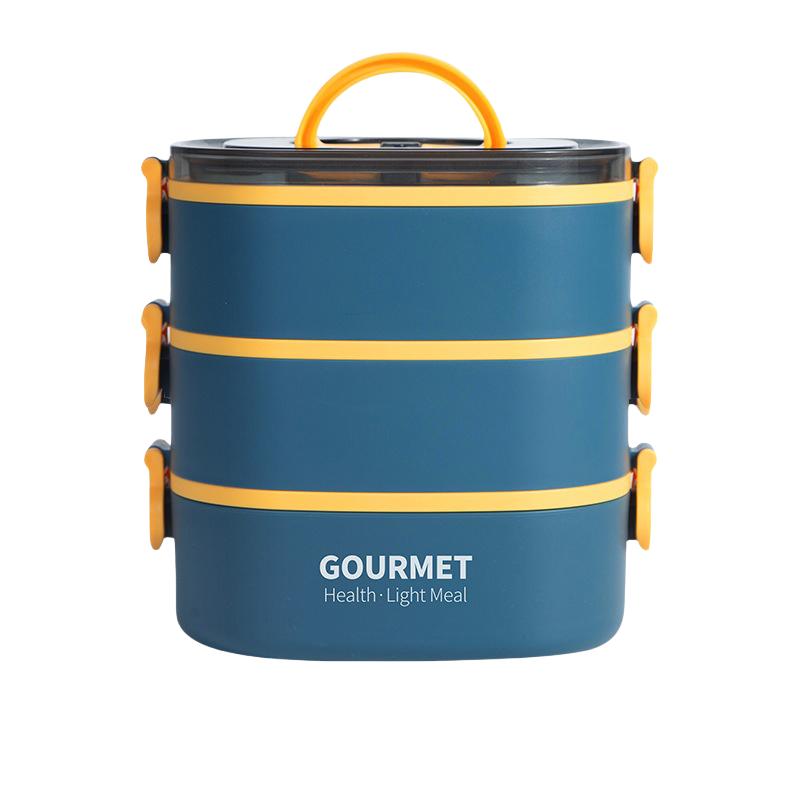 

Bento Box Lunch Box, Stackable 3-Layer Food Container, Leak-Proof Portable Large-Capacity Bento Box, Microwave Safe Bento Box 1&2500ml&3 королевский синий