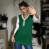 Women's Casual Fashion Sexy Comfortable V-neck Button Stitching Color Three-quarter Sleeve Top