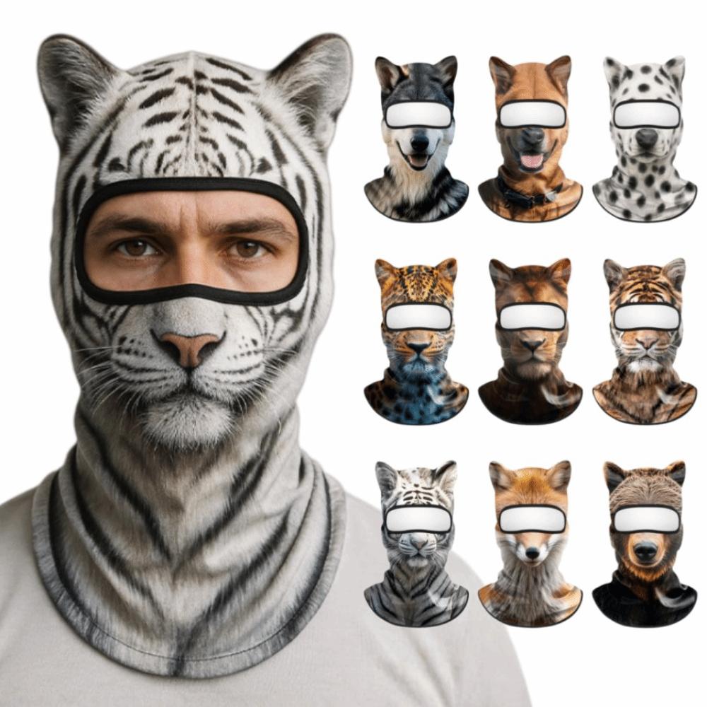 3D Animal Balaclava Mask Sun Protection Ice Silk Full Face Mask Lifelike Windproof Cooling Neck Gaiter Cycling/Party/Outdoor