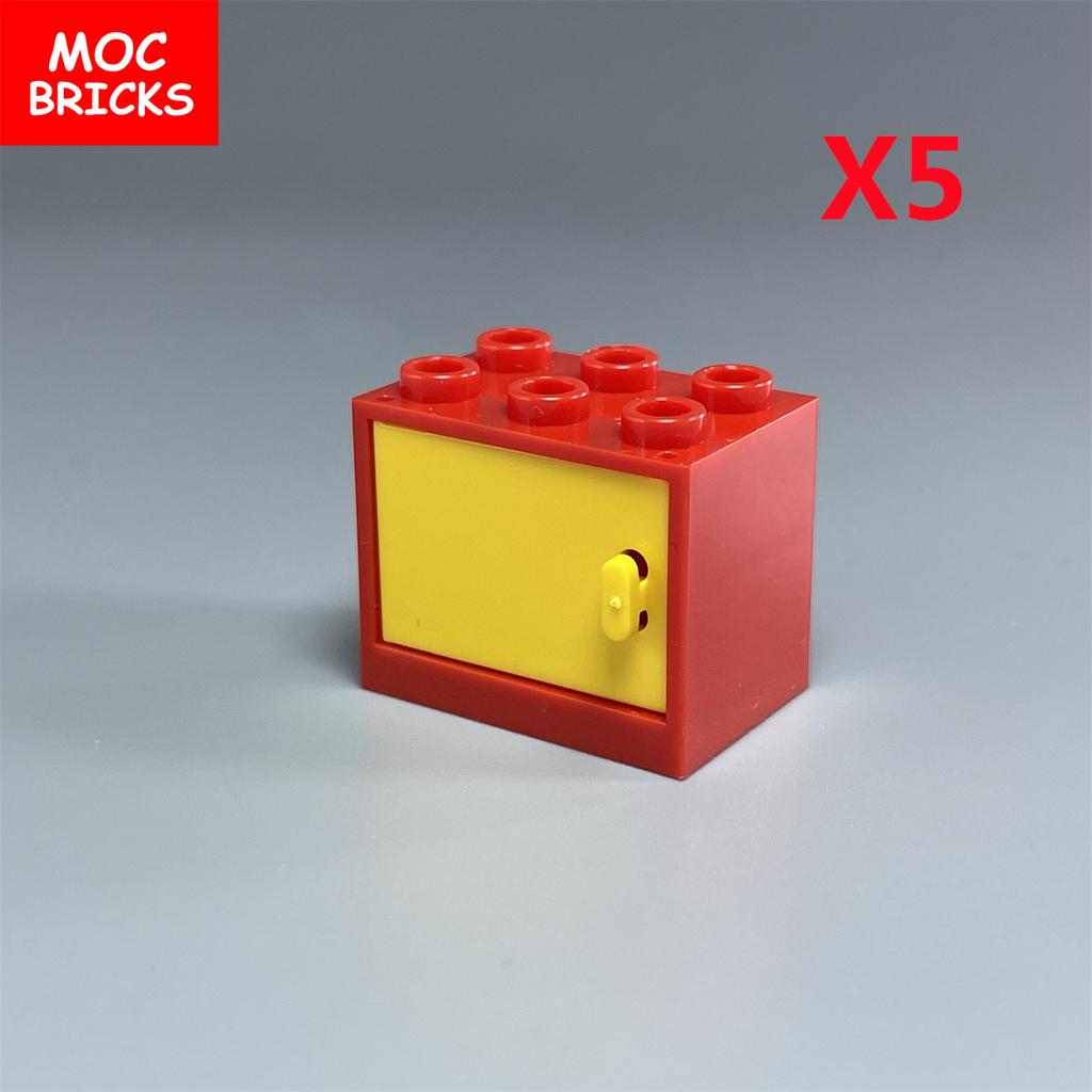 MOC Blocks Box Cupboard Container 2x3x2 Cabinets Assembles Particles 4532 4533 City House Construction Bricks Parts