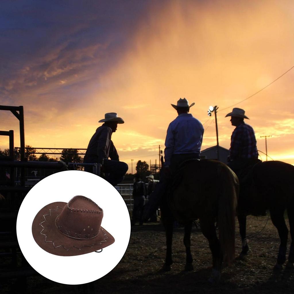 Large Brim Suede Western Cowboy Hat Anti-UV Outdoor Panama Fedora hats Kids