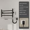 Thermostatic heating towel bar storage rack home bathroom perforated stainless steel electric towel rack bathroom accessories