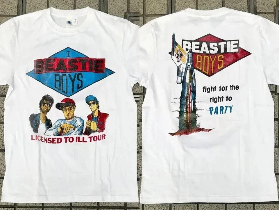 

Футболка с принтом группы Beast Boys, Футболка с принтом Beast Boys Тур 1997 Идеально для повседневной носки | Веселый топ с принтом - Мужской летний хлопковый... S разноцветный