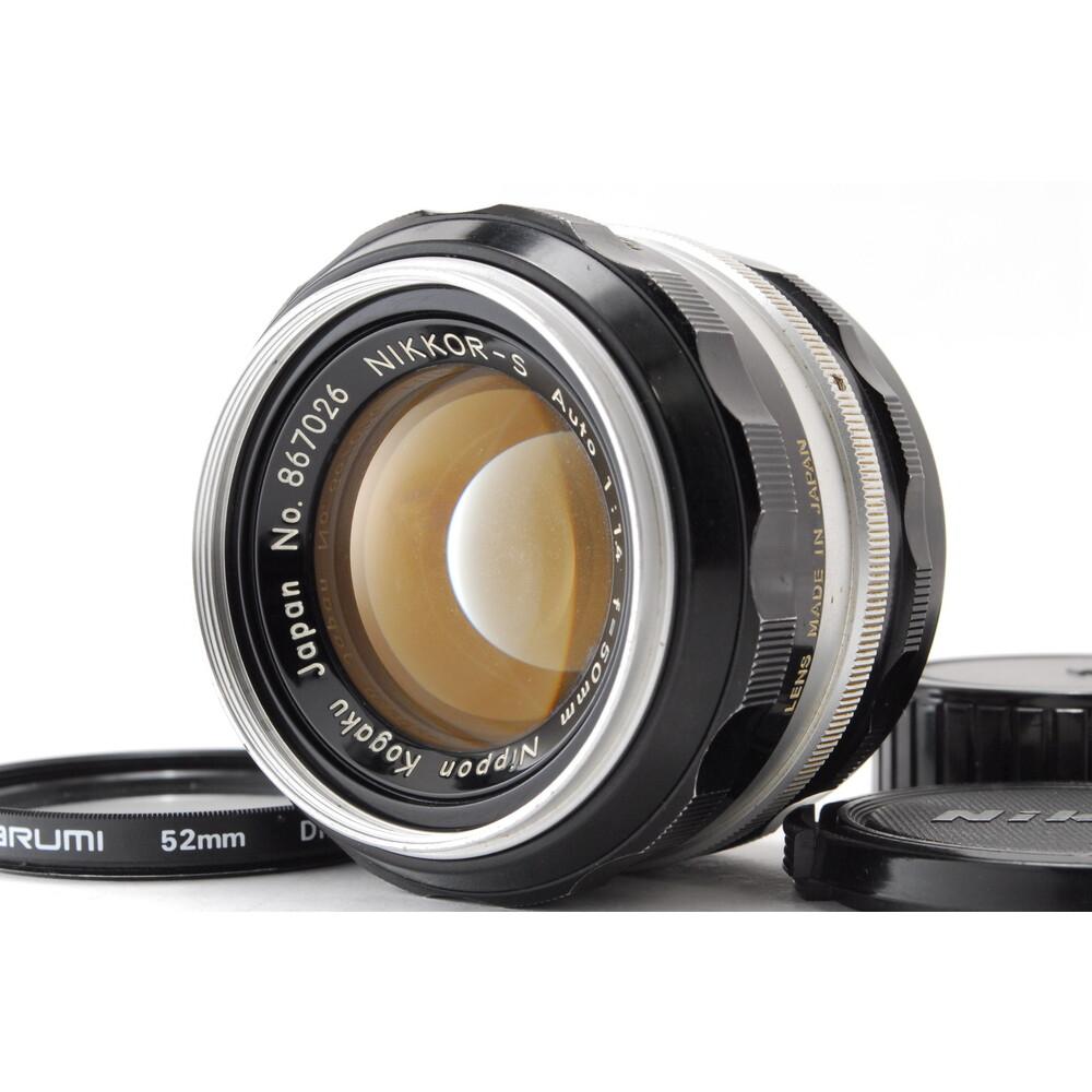 Used EXC+5 Nikon NIKKOR-S Auto 50mm F/1.4, Front Cap, Rear Cap, Lens Filter