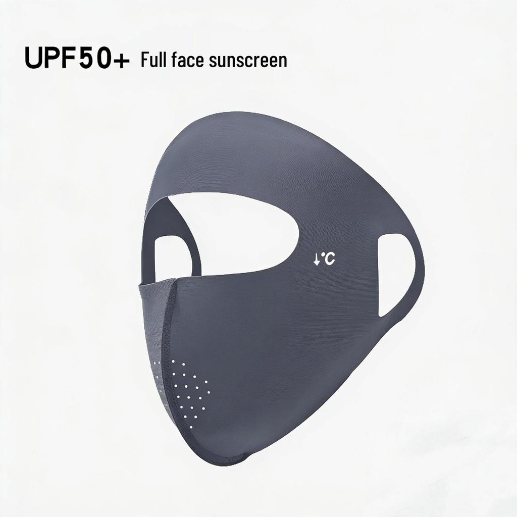 Women's Summer Anti-UV Cycling Mask & Goggles, Ice Silk Breathable Full Face Cover with Integrated Hood.