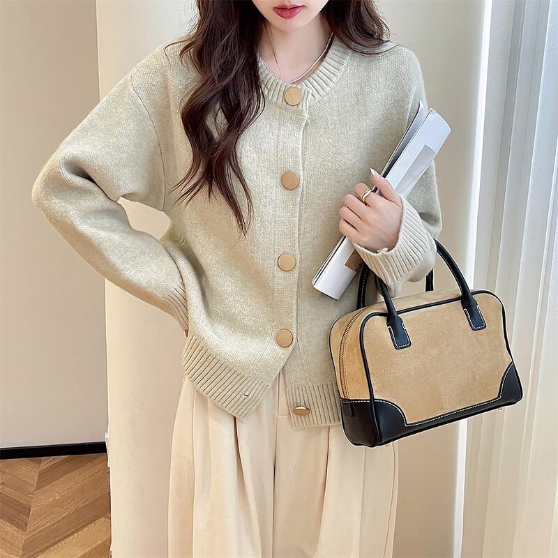 TonLion Women's 2025 A/W Loose Fit Round Neck Cardigan