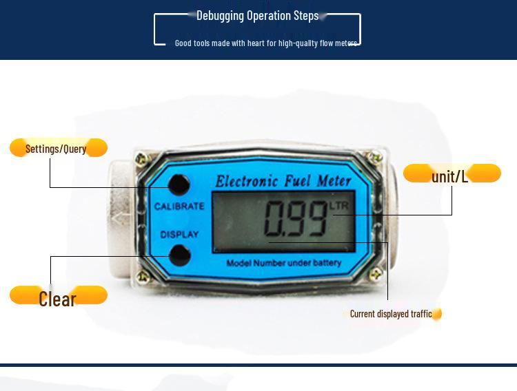 Aluminum Alloy Digital Flow Meter for Methanol, Diesel, Gasoline, Kerosene, Chemical Water – K24 Electronic Liquid Turbine Meter