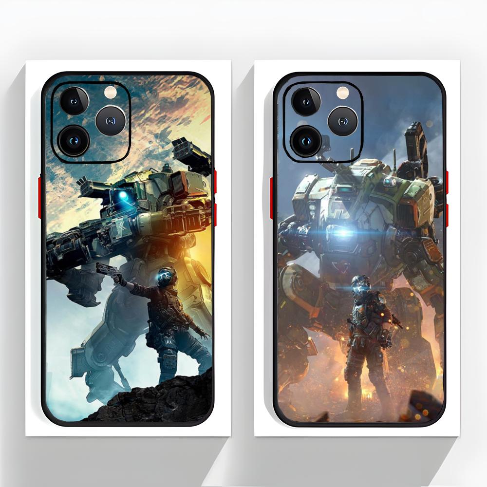Sci-Fi Shooter Game T-Titanfall 2 Phone Case Black Matte Thin Phone Case For iPhone17 16 15 14 13 ProMax