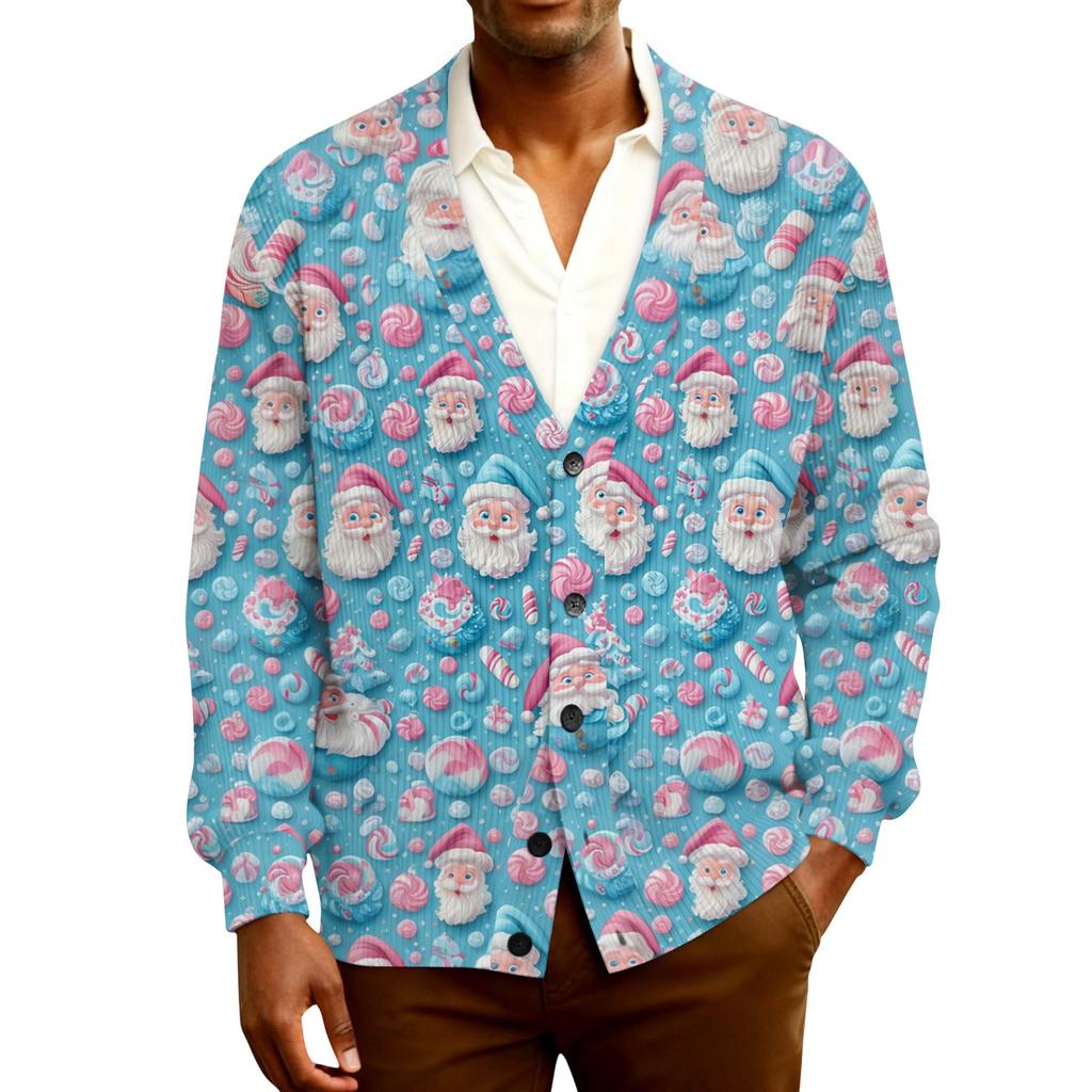 Men's Ribbed Knit Long-Sleeve Cardigan