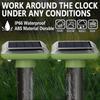 Solar Mole Repellent - Pack of 4, Ultrasonic Deterrent for Moles & Voles - Green