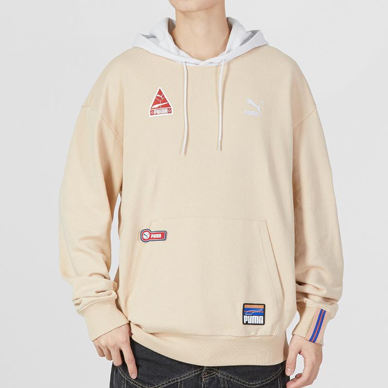 New PUMA TEAM BADGE Early Spring Series Sweatshirts Men's Khaki 677377-67