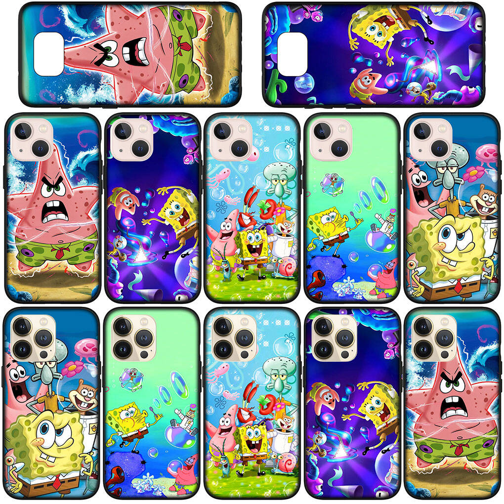 Custodia per Telefono per Samsung Galaxy S25 S23 S22 S24 Ultra FE S9 A05 A06 A15 A16 A36 A37 A35 A54 A55 A56 A57 A25 A26 A53 Anime S-SpongeBob Quadrato Copertina