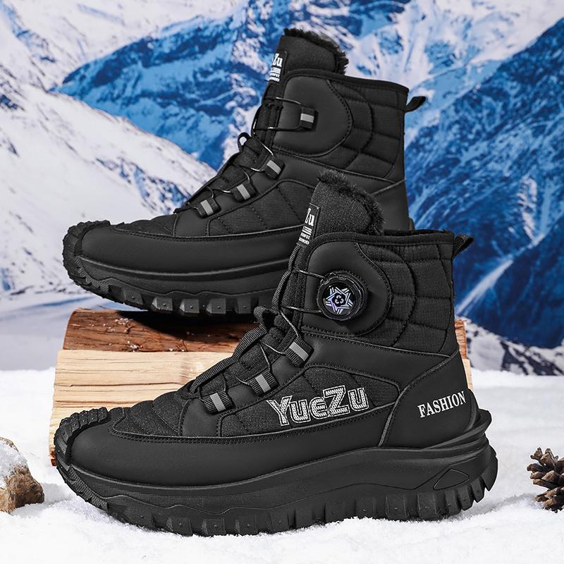 Warm Fur Men's Snow Boots Autumn and Winter Thickened Fashion Casual Bakers Shoes Fur-Lined Thickened Mid-Calf Cotton Shoes