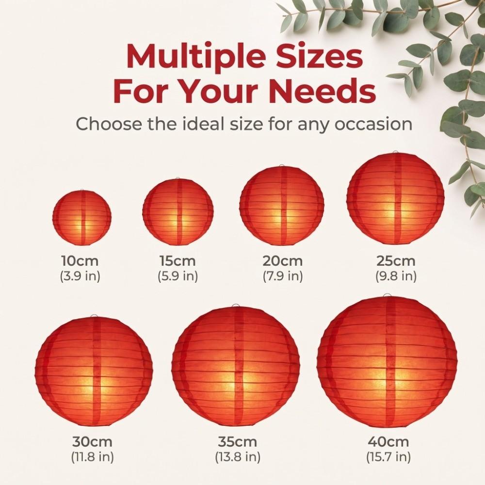 10-40cm Chinese Lanterns Ball Paper Hanging Lanterns Lighting Hanging Round Lantern New Year