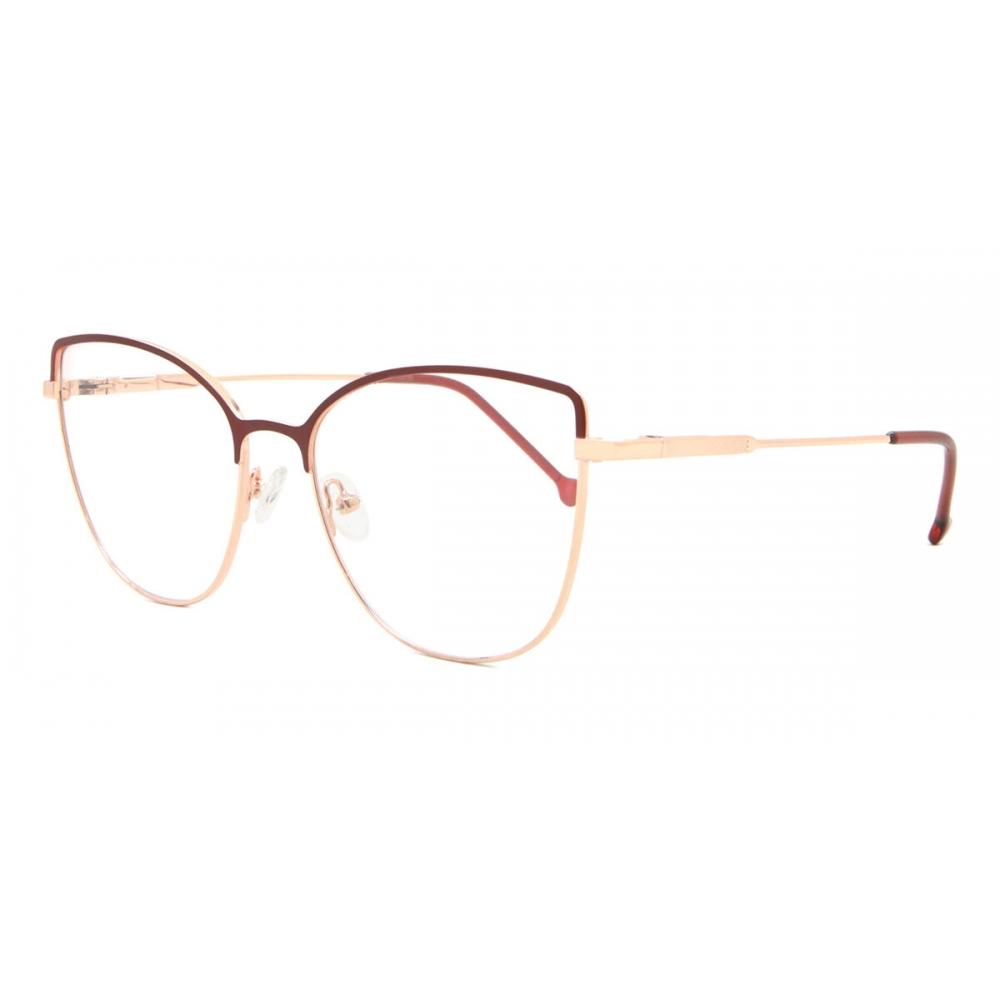 Full Rim Cat Eye Red Rose Gold Smartbuy Collection Greta L118a Fashion Women Eyeglasses