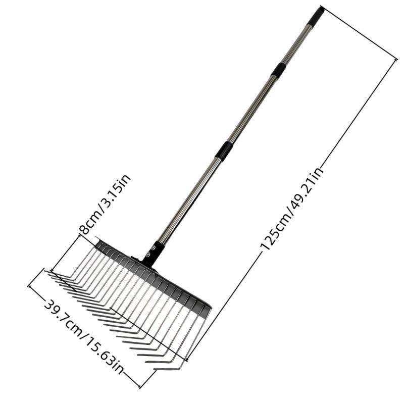 Съемные грабли для травы Сельскохозяйственные 21 зуб Чистящие инструменты Многофункциональные Ландшафтные Садовые Грабли для листьев Инструмент для прополки газона
