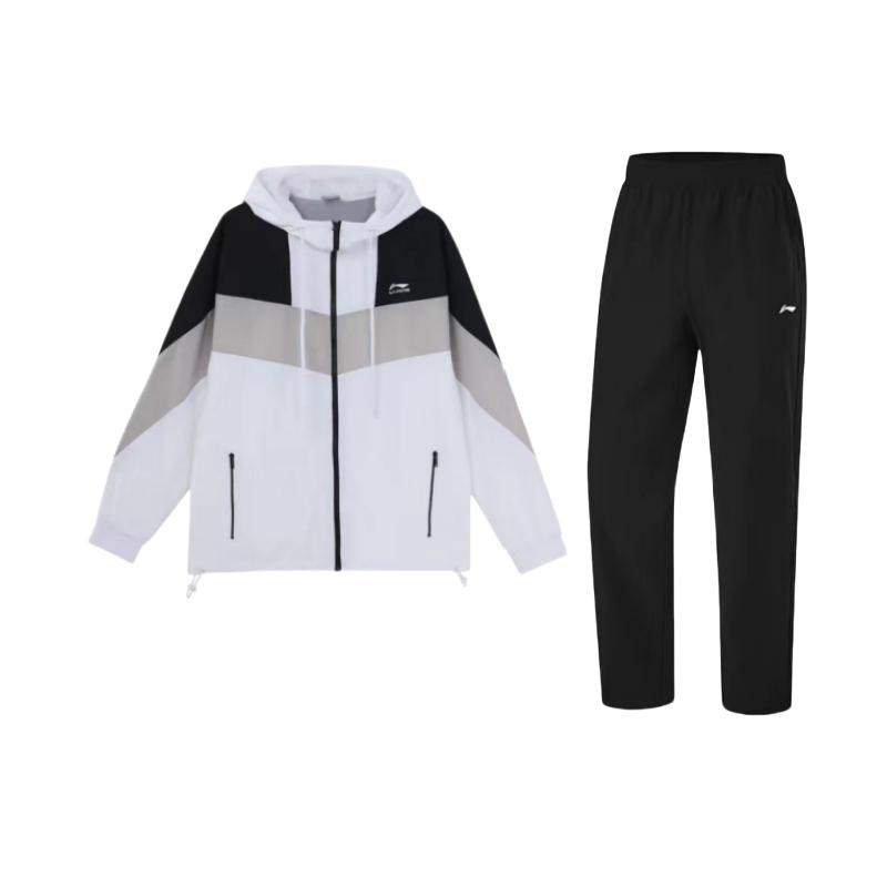 

Li Ning Спортивная Модная Серия Худи на шнурке Свободный Повседневный Спортивный Костюм Мужские костюмы AYKT527-1+AFDQ045-1 XXL