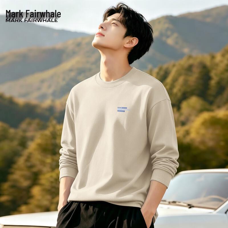 Mark Fairwhale Men's Cotton Long-Sleeve Casual Loose T-Shirt