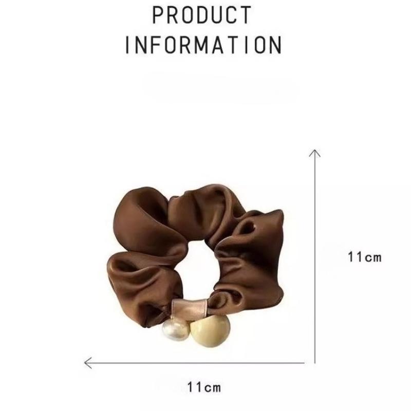 Elegantes Perlen Großdarm Scrunchie für Frauen Süßer Haarschmuck Einfaches elastisches Haarband Haargummi Mode Haaraccessoires