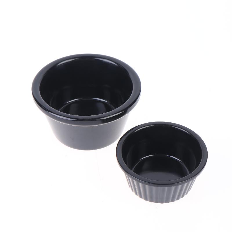 Sauce Bowl Round Glossy Melamine Black Mini Dipping Cup American Tableware For Cafe For The Kitchen
