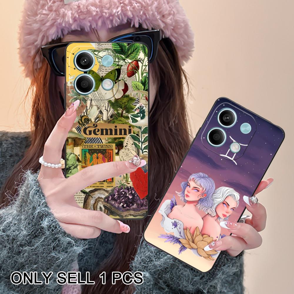 Zodiac Sign Gemini Phone Case for POCO F8 F7 F6 F5 F4 F3 F2 Pro GT C75 C71 C65 C61 C40 Pro Ultra Soft TPU Shockproof Cover