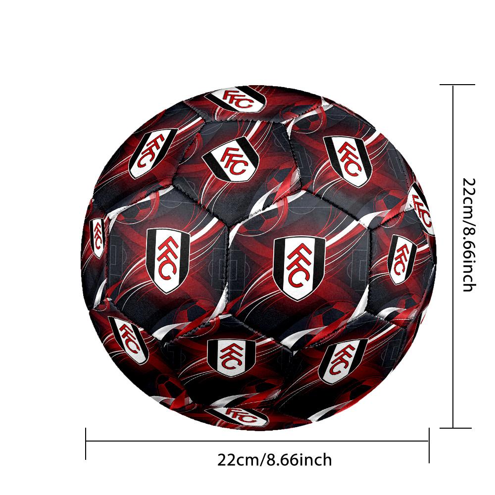 Ballon de Football Imprimé Fulham Football Taille 5, Ballon de Football Anti-Dérapant pour Match Adulte Souvenir pour les Fans de Football