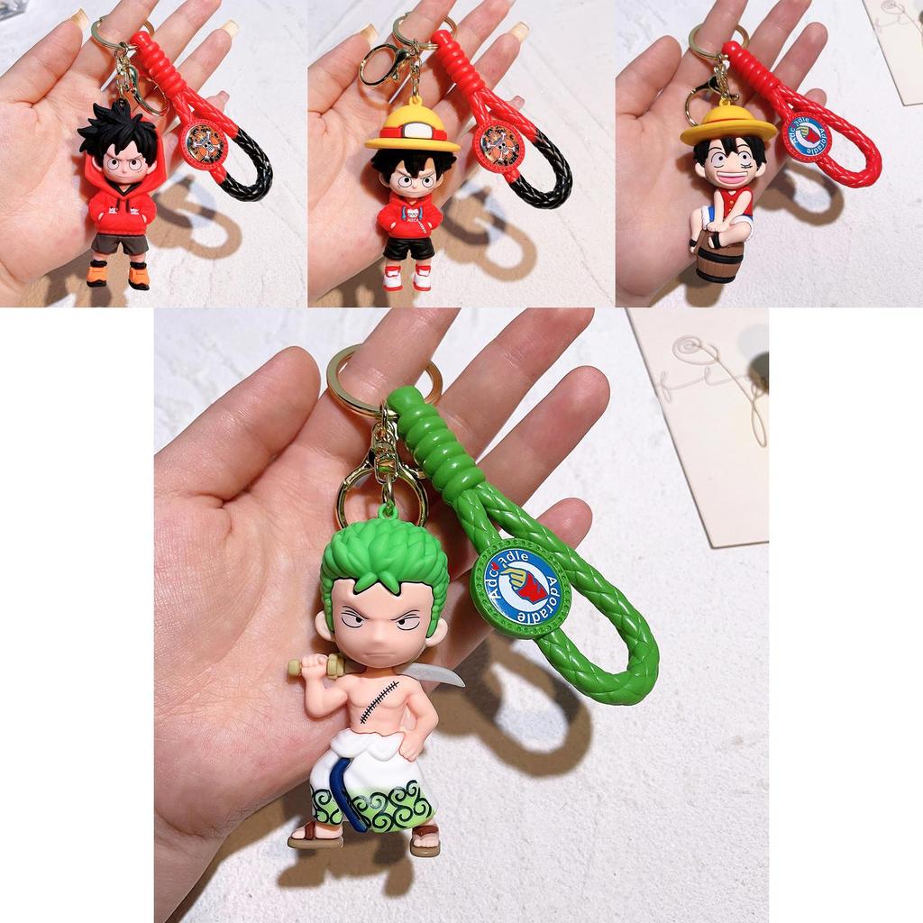 Stylish One Piece Keychain For Luffy Nami Sanji Zoro Fans Durable Silicone Accessory