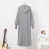 GMXIA Women's Fashion Autumn Winter Solid Color Print Long Sleeve Hooded Casual Dresses Hoodie Dresses