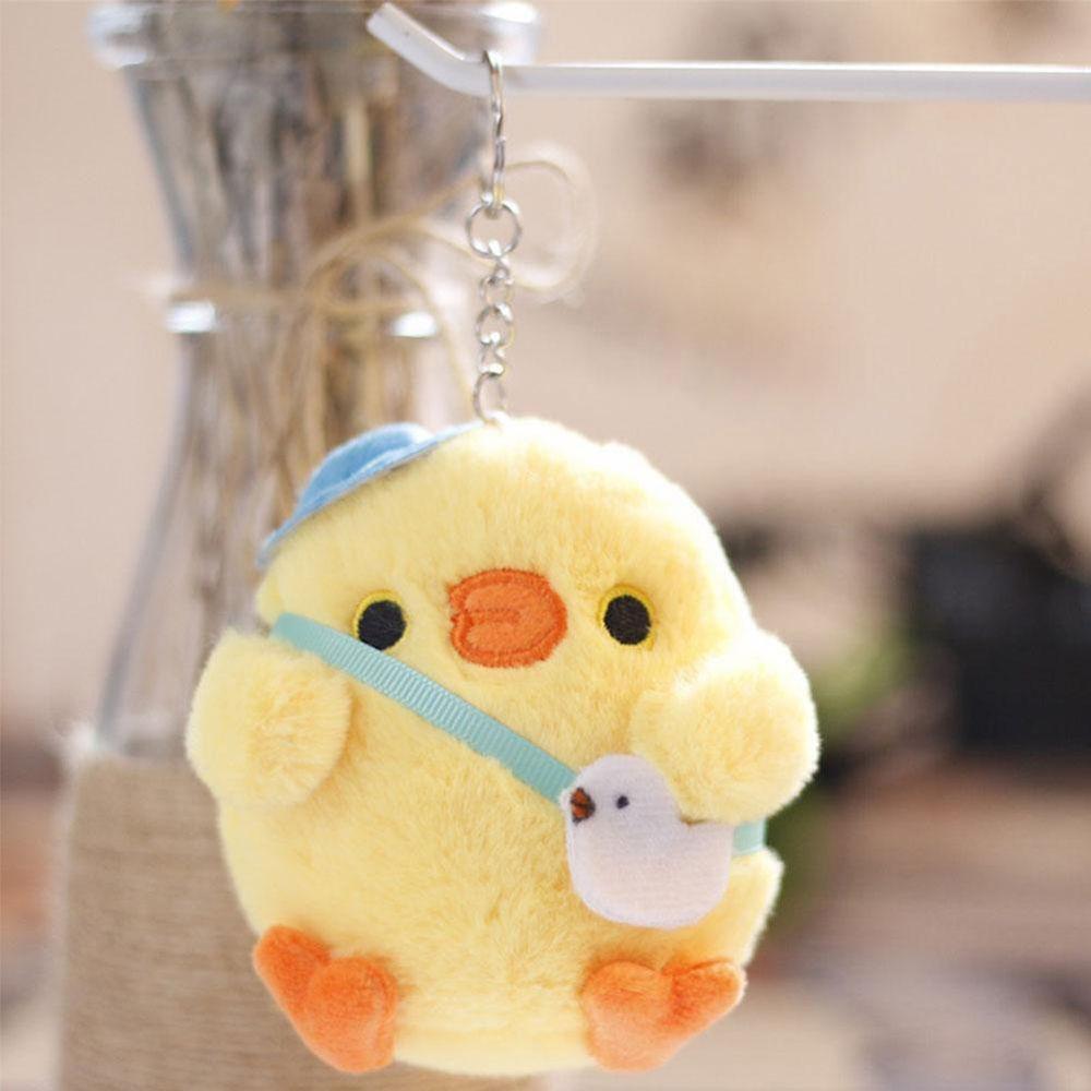 Schoolbag Pendant Little Yellow Chicken Pendant Plush Keychain Keyring Chicken Plush Toy