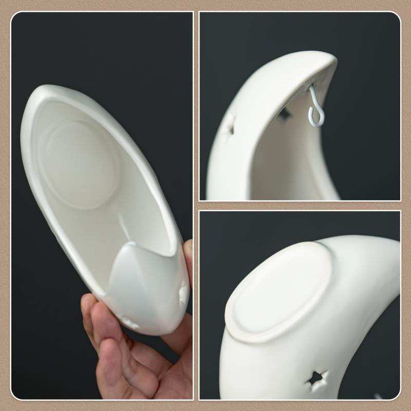 1PC Essential Oil Diffuser Home Decor Eid Gift Ceramic Living Room Black White Middle Eastern Candle Holder Creative