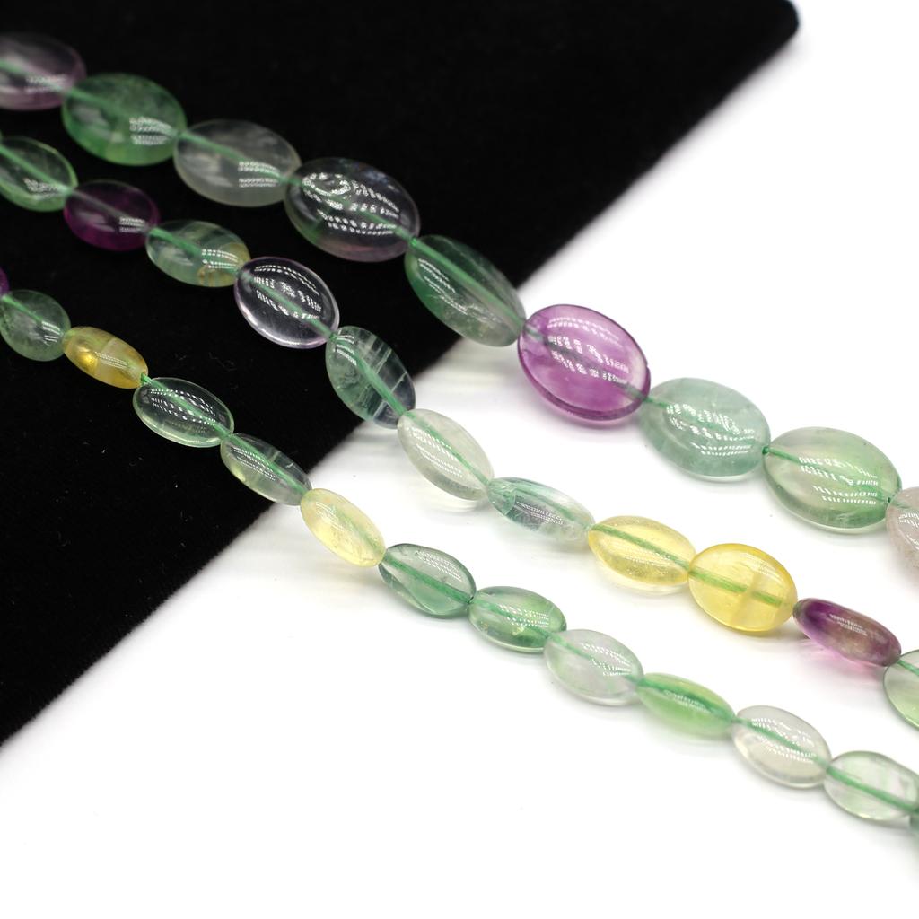 1String, Energy Natural Stone Beads, Bohemian Fluorite Loose Spacer Beads for Jewelry Making DIY Women Men Necklace Bracelet Anklet Accessories 38cm