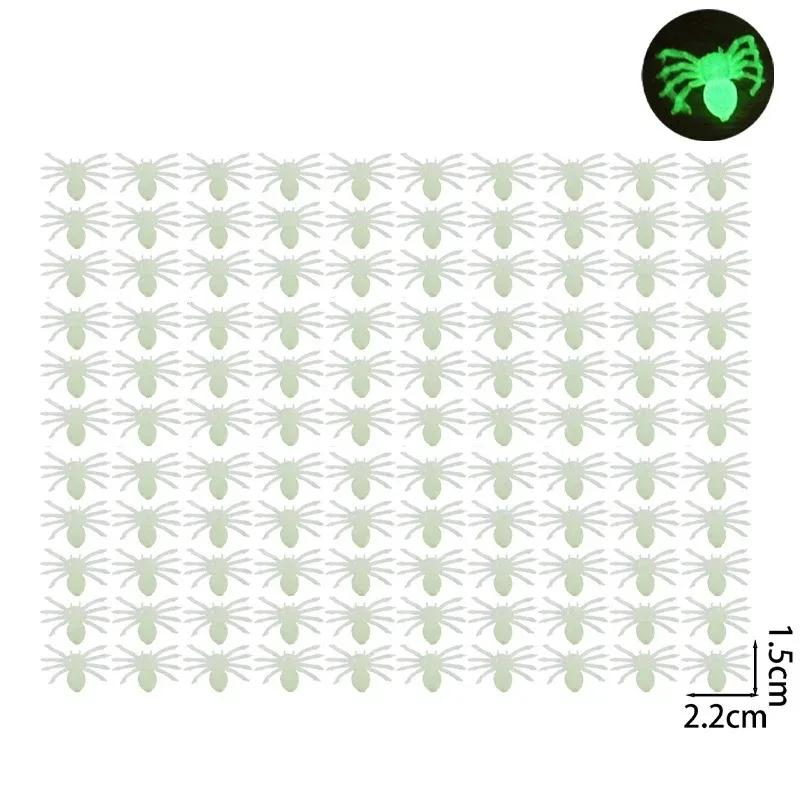 Mini Halloween Schwarze Spinnen Realistisch Leuchtend Glow in The Dark Plastikspinne Gruselig Spukhaus Party Dekoration Spinnen Requisiten