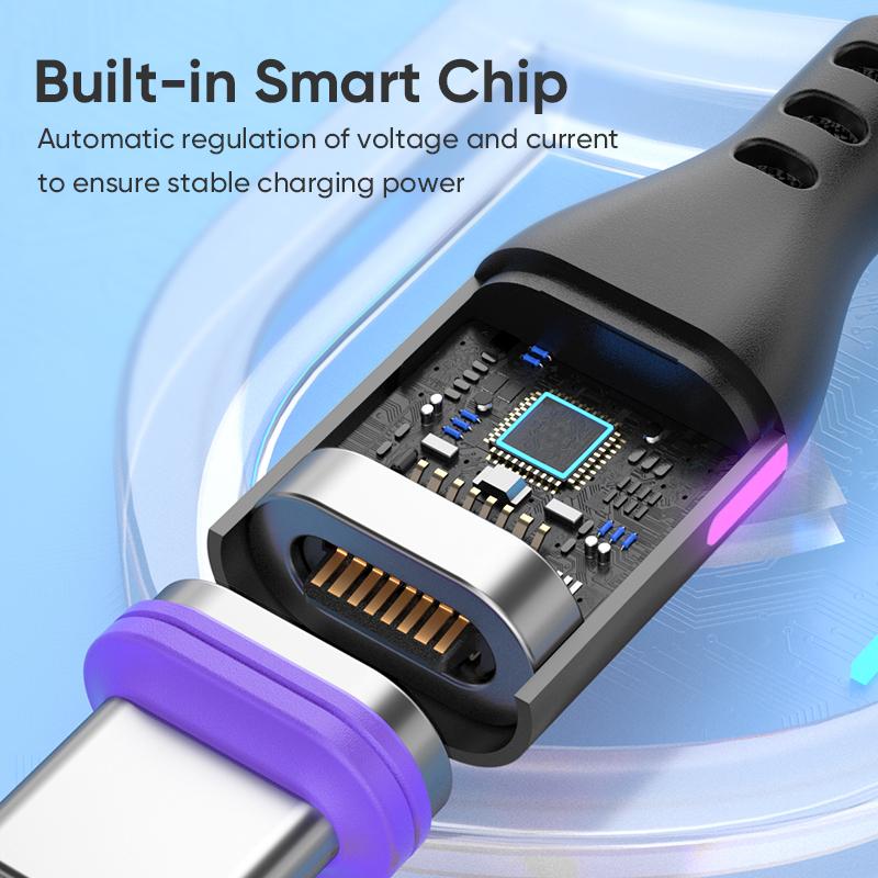 AUFU 5A Magnetic USB Type C Cable For Macbook 240W Fast Charging Magnet USB-C Charger Data Cord For iPhone Samsung Xiaomi Realme 4