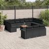 VidaXL Garden Lounge Set with Cushions 14 Pcs Black Wicker 3224361