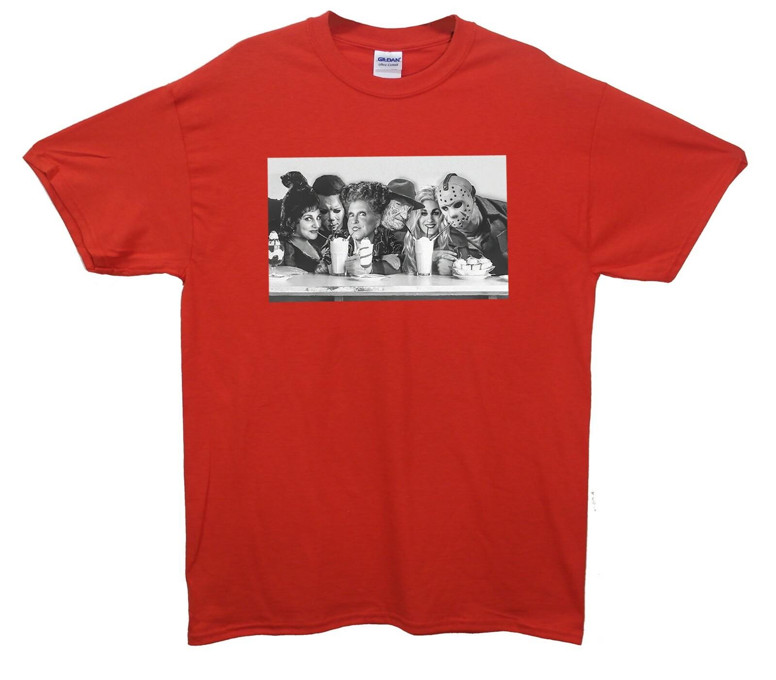 

Witches, Freddy Krueger, Jason, Mike Myers Halloween Printed T-Shirt 5XL різнокольоровий