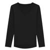 Women's Fashion Casual V-neck Warm Knitted Sweater Solid Color Long-sleeved Top