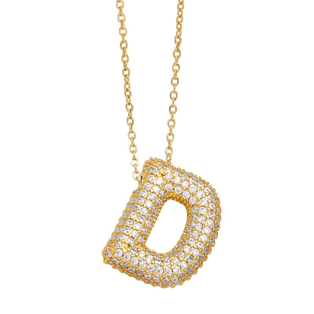 Alphabet 26 Letters Necklace Gold Color Women Sweater Chain Simple A-Z Letter Clavicle Chain  Daily