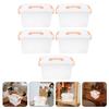 5 Pcs Toy Portable Storage Box Clear Makeup Organizer Cosmetics Multipurpose Blue Abs