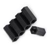 100Pcs Black PA66  M3 Female X M3 Female Hex Threaded Spacer Standoff