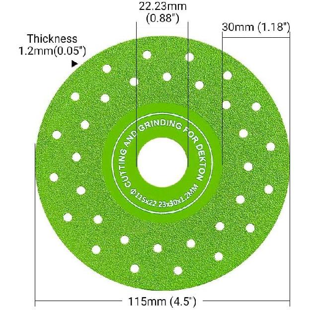 BASSJRT 3pcs 115mm Diamond Chamfered Saw Blades for Cutting and Grinding Tile 45 Degree Saw Blades Ultra-Thin Cutting Disc Hole Rock Plate Ceramic