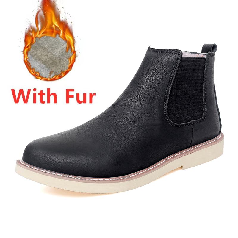 Vente Chaude Bottines Simples pour Homme Style Britannique Bottines Chelsea pour Homme Chaussures Montantes pour Homme Chaussures de Mode Confortables pour Homme